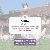 Chers clients, retrouvez-nous au @sirha_lyon du 23 au 27 janvier 2025 🐓🇫🇷
N’hésitez pas à bloquer un moment avec nous pour faire le point ! 

👉🏼 Rendez-vous stand 6G84

#sirha #lyon